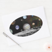 Sticker Ovale Planets du système solaire (Enveloppe)