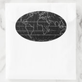 Sticker Ovale planisphère simple / cartes (Sac)