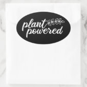 Sticker Ovale Plante Powered, Vegan, (Sac)
