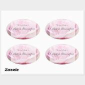 Sticker Ovale Plaque de bibliothèque Peony closeuse (Feuille)