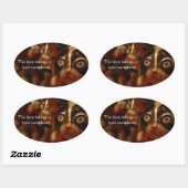 Sticker Ovale Plaque de chat Derp, ronde (Feuille)