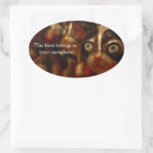 Sticker Ovale Plaque de chat Derp, ronde (Sac)