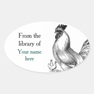 Sticker Ovale Plaque d'illustration vintage