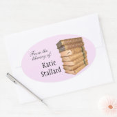 Sticker Ovale Plaque livre ancienne (Enveloppe)