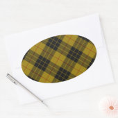 Sticker Ovale Plaque noire jaune tartan MacLeod (Enveloppe)