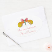 Sticker Ovale Plaque papillon (Enveloppe)