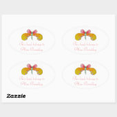 Sticker Ovale Plaque papillon (Feuille)