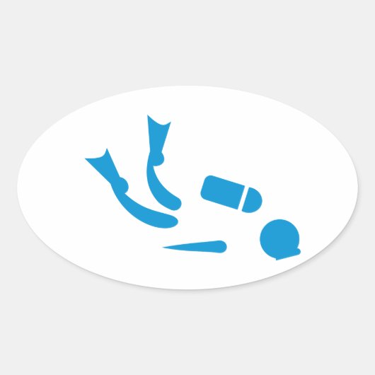 Sticker Ovale Plongée sous-marine (Devant)