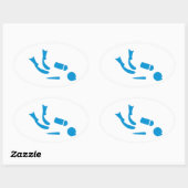 Sticker Ovale Plongée sous-marine (Feuille)