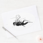 Sticker Ovale Plongeur (Enveloppe)