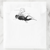 Sticker Ovale Plongeur (Sac)