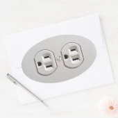 Sticker Ovale Plug-in de prise électrique (Enveloppe)