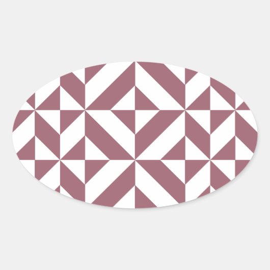 Sticker Ovale Plum Geometric Deco Cube Pattern (Devant)