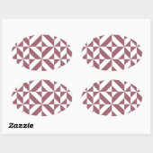 Sticker Ovale Plum Geometric Deco Cube Pattern (Feuille)