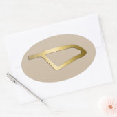 Sticker Ovale Plume du symbole égyptien de Maat (Enveloppe)