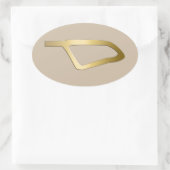 Sticker Ovale Plume du symbole égyptien de Maat (Sac)