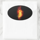Sticker Ovale Plumes de paquetage de feu (Sac)