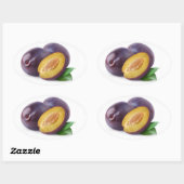 Sticker Ovale Plums bleus (Feuille)