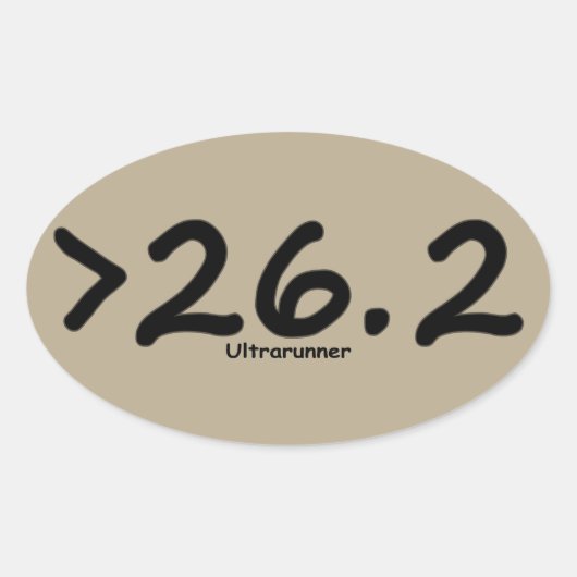 Sticker Ovale Plus de 26,2 Ultrarunner (4)autocollants brun (Devant)