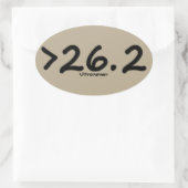 Sticker Ovale Plus de 26,2 Ultrarunner (4)autocollants brun (Sac)