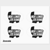 Sticker Ovale Plus de lamas moins de drame (Feuille)