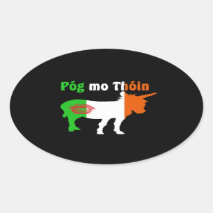 Sticker Ovale Pog Mo Thoin - Humour irlandais