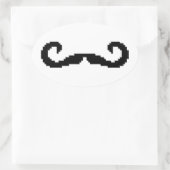 Sticker Ovale Poignée de 8 bits Pixel Moustache (Sac)