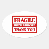 Sticker Ovale Poignée Fragile Avec Soin (Devant)