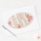 Sticker Ovale Poinsettia bouges et bannières (Enveloppe)