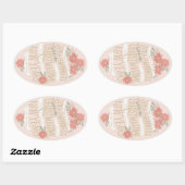 Sticker Ovale Poinsettia bouges et bannières (Feuille)