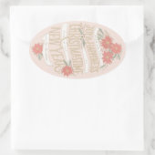 Sticker Ovale Poinsettia bouges et bannières (Sac)