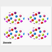 Sticker Ovale Points amusants (Feuille)