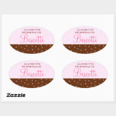 Sticker Ovale Points Brown Roses (Feuille)