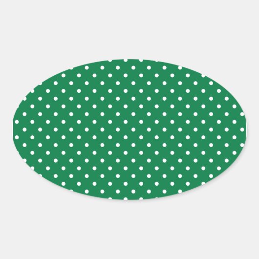 Sticker Ovale Points verts et blancs (Devant)