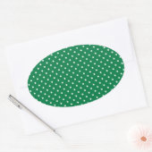Sticker Ovale Points verts et blancs (Enveloppe)