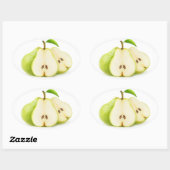 Sticker Ovale Poires vertes (Feuille)