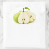 Sticker Ovale Poires vertes (Sac)