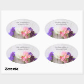 Sticker Ovale Pois doux frais (Feuille)