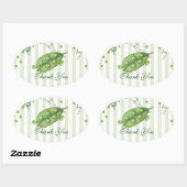 Sticker Ovale Pois doux vert Whimsical Polka Baby shower point (Feuille)