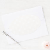 Sticker Ovale Pois grand - blanc sur lin (Enveloppe)