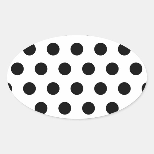 Sticker Ovale Pois noirs et blancs personnalisés (Devant)
