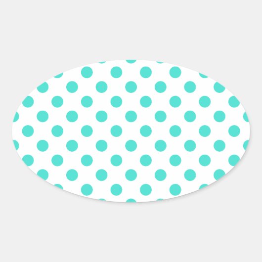 Sticker Ovale Pois turquoise (Devant)