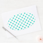 Sticker Ovale Pois turquoise (Enveloppe)