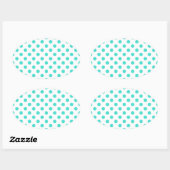 Sticker Ovale Pois turquoise (Feuille)