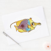 Sticker Ovale Poisson Beurre À Long Nez Fraîché (Enveloppe)