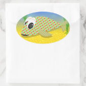 Sticker Ovale Poisson Carton mignon (Sac)