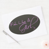 Sticker Ovale Poisson Comme Une Fille (Enveloppe)
