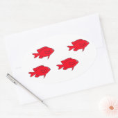 Sticker Ovale Poisson de Corail Rouge (Enveloppe)