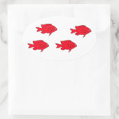Sticker Ovale Poisson de Corail Rouge (Sac)