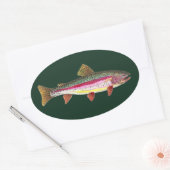 Sticker Ovale Poisson de truite arc-en-ciel (Enveloppe)